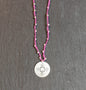 Collar Rosa con Dije Bañado en Plata